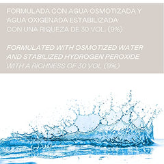 Valquer Profesional Oxigenada Estabilizada en Crema, 30 Volumenes (9%). Coloración capilar permanente. Uso profesional peluquería. Formulación vegana, 500 Ml