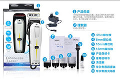 Wahl Prolithium Series - Maquina cortapelos, cuchillas cromadas, diseño sin cable, batería, blanco