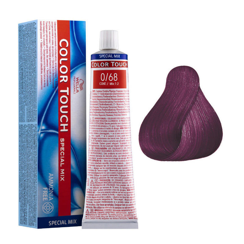 Tintes Wella sin amoniaco, color touch tinte semipermanente para el pelo, Special Mix 0/68 60ml