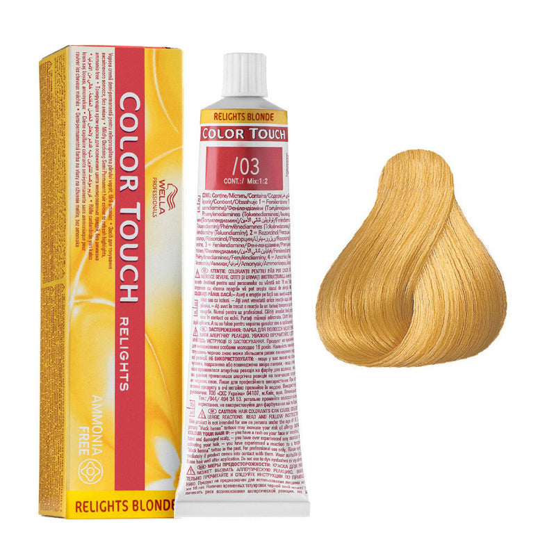 Tintes Wella sin amoniaco, color touch tinte semipermanente para el pelo, Relights Bl. /03 60ml