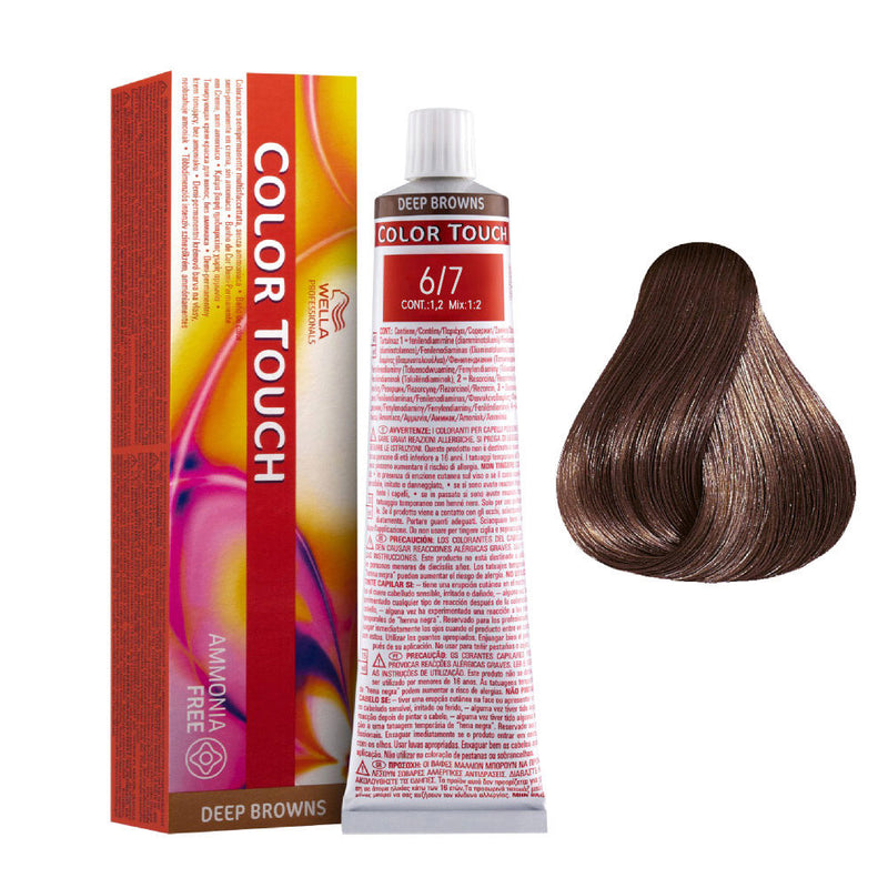 Tintes Wella sin amoniaco, color touch tinte semipermanente para el pelo, Deep Browns 6/7 60ml