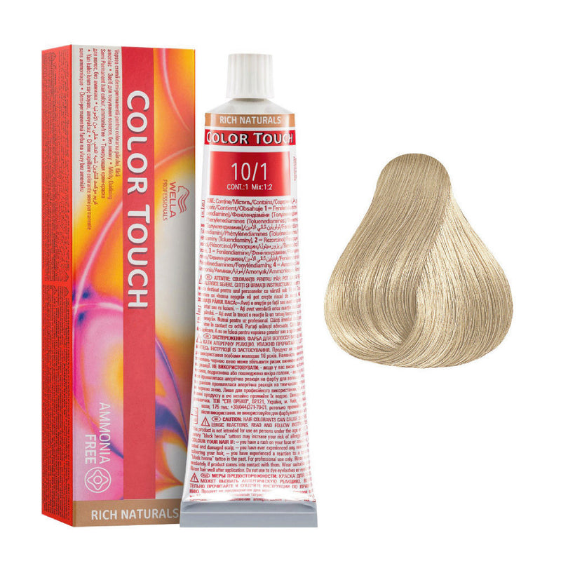 Tintes Wella sin amoniaco, color touch tinte semipermanente para el pelo, Rich Nat. 10/1 60ml