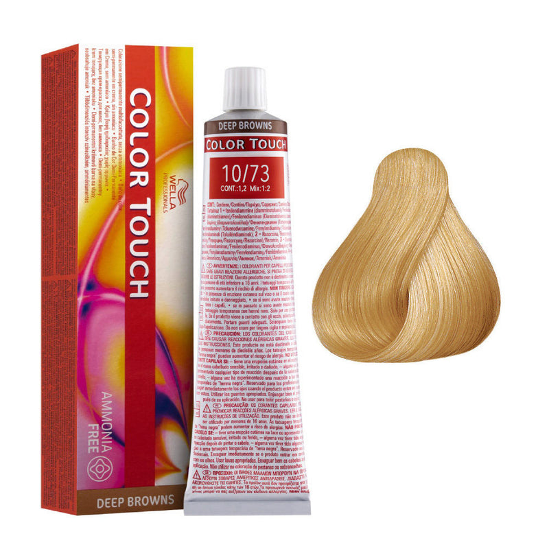 Tintes Wella sin amoniaco, color touch tinte semipermanente para el pelo, Deep Browns 10/73 60ml