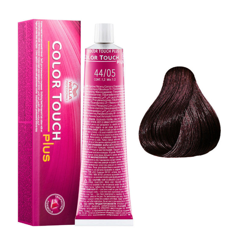 Tintes Wella sin amoniaco, color touch tinte semipermanente para el pelo, Plus 44/05 60ml