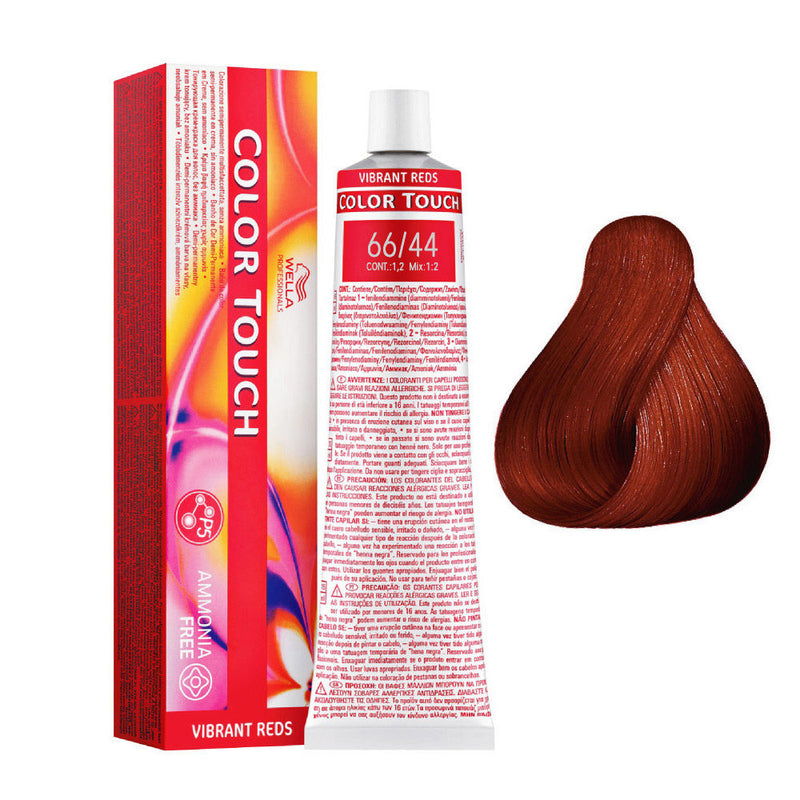 Tintes Wella sin amoniaco, color touch tinte semipermanente para el pelo, Vbrntrds P5 66/44 60ml