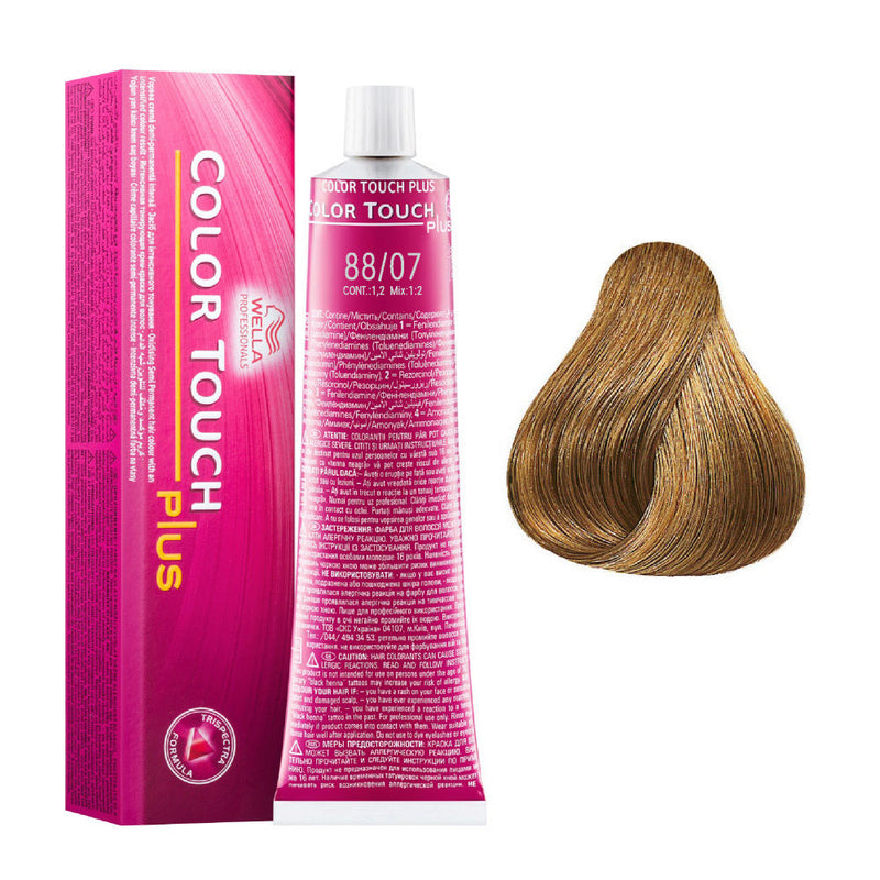 Tintes Wella sin amoniaco, color touch tinte semipermanente para el pelo, Plus 88/07 60ml