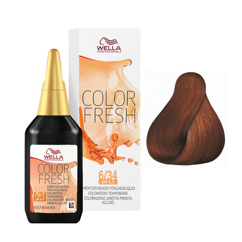 Wella color fresh ph 6.5 coloracion semi permanente, 6/34 75ML