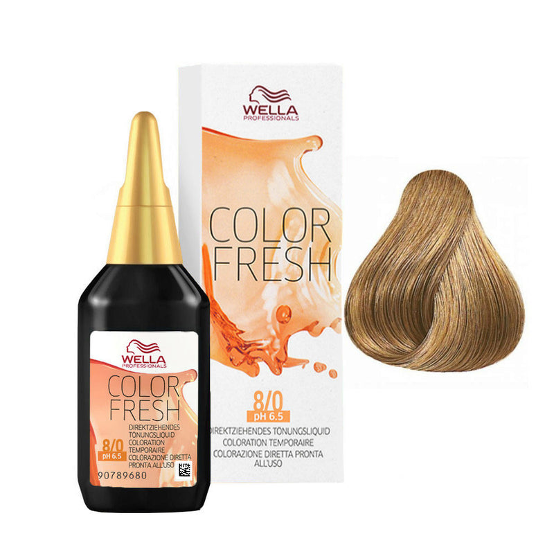 Wella color fresh ph 6.5 coloracion semi permanente, 8/0 75ML