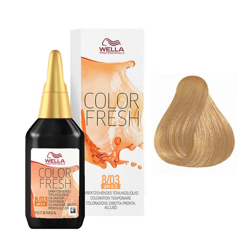 Wella color fresh ph 6.5 coloracion semi permanente, 8/03 75ML