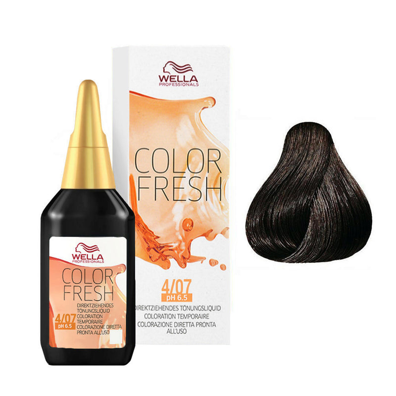 Wella color fresh ph 6.5 coloracion semi permanente, 4/07 75ML