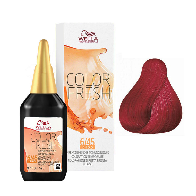 Wella color fresh ph 6.5 coloracion semi permanente, 6/45 75ML