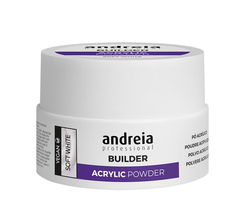 Andreia esmaltes, acrylic powder clear- polvo acrílico para uñas 20 gr.  Soft white