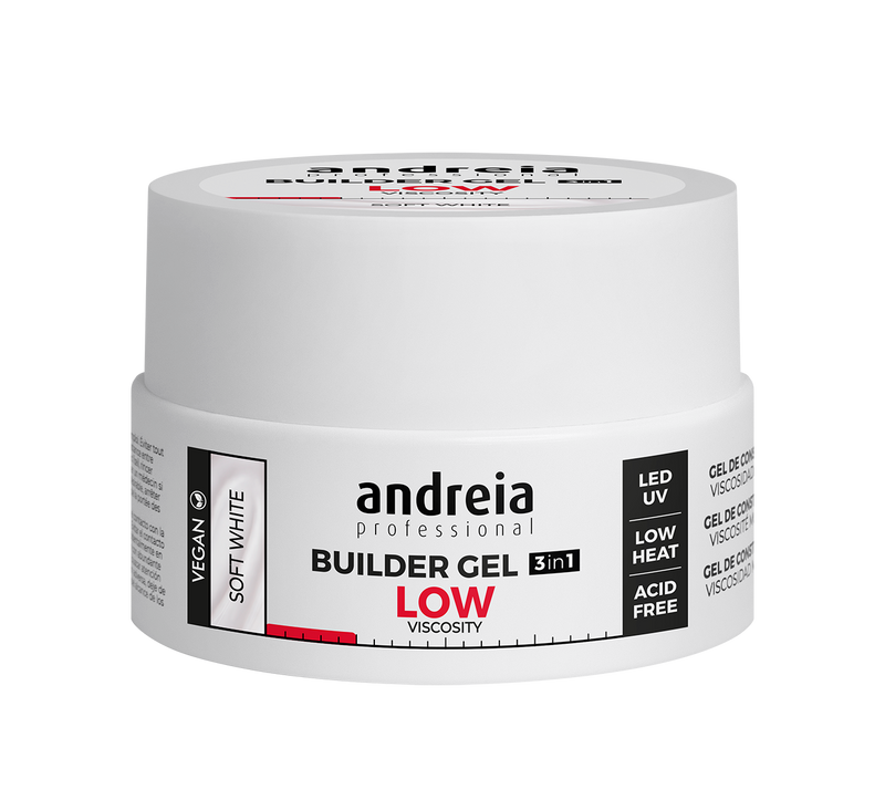 Andreia esmaltes builder gel low viscosity -  viscosidad baja 22 gr. Soft white