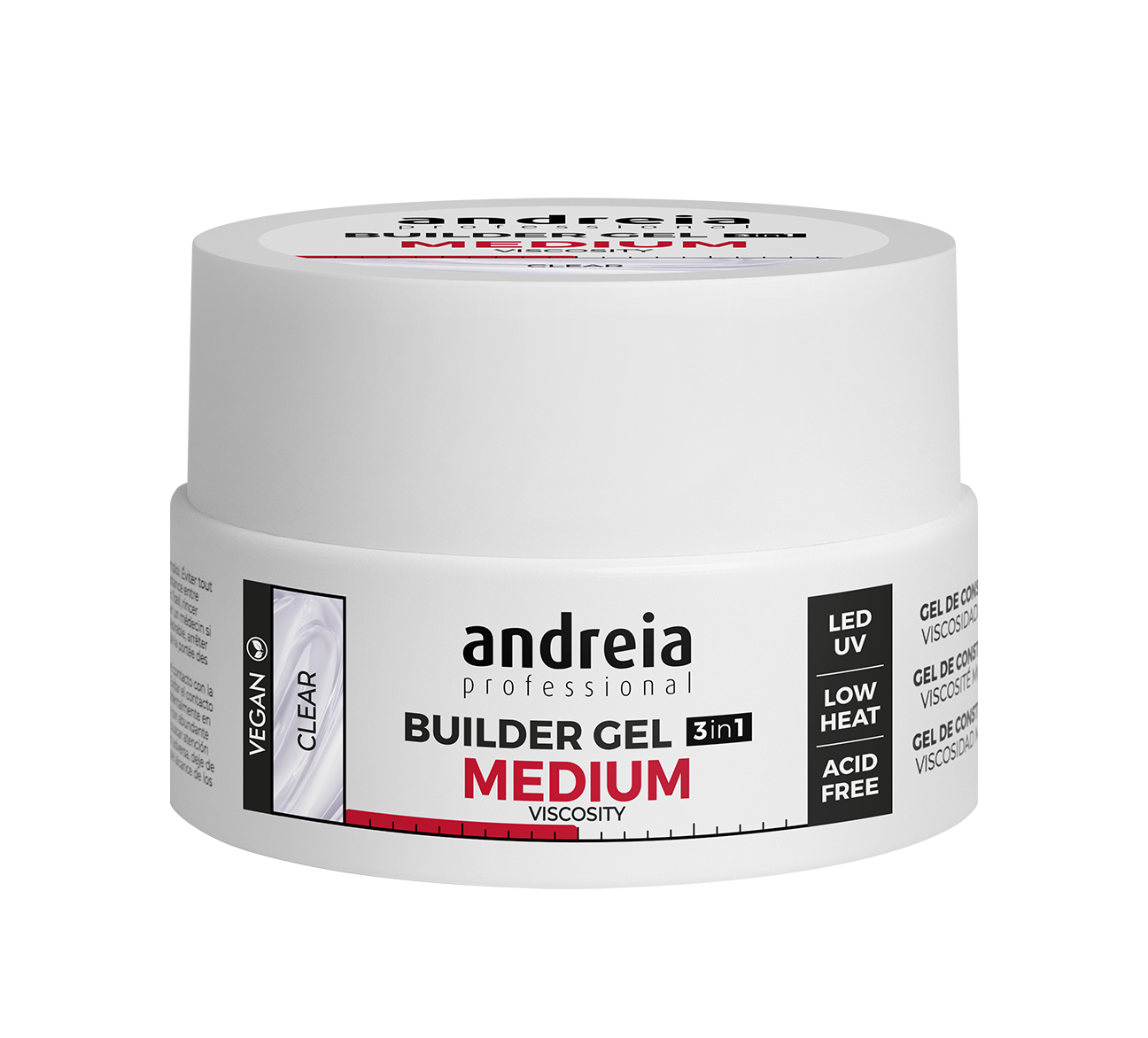 Andreia esmaltes builder gel medium viscosity -  viscosidad media 22 gr. Clear