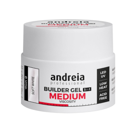 Andreia esmaltes builder gel medium viscosity -  viscosidad media 44 gr. Soft white