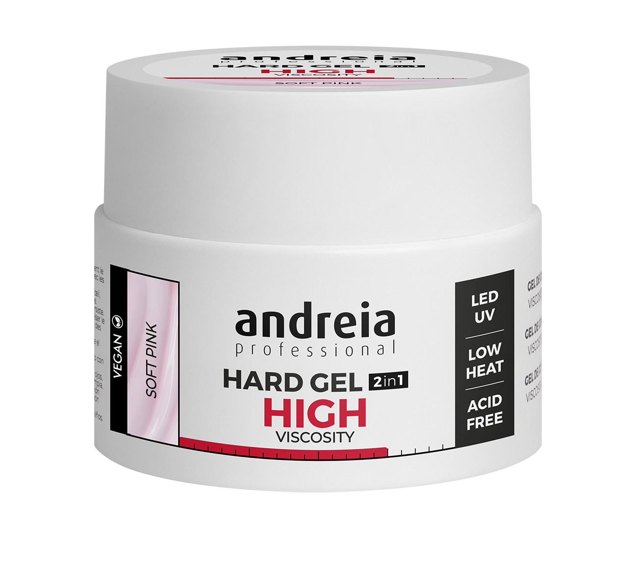 Andreia esmaltes builder gel high viscosity-  viscosidad alta 44 gr. soft pink