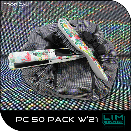 LIM HAIR PACK W 21 PLANCHA CEPILLO ESTAMPADO TROPICAL