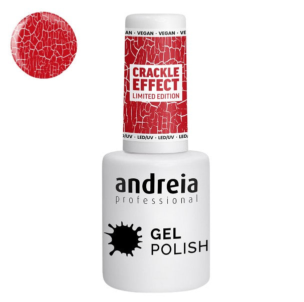 Andreia gel polish crackle effect esmaltes de uñas 15ml rojo naranja