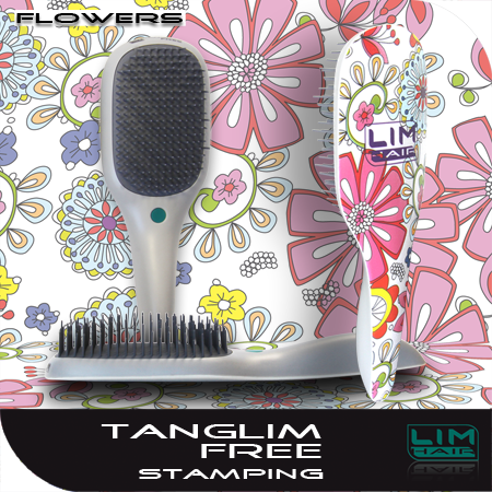 TP-Cepillo Tanglim Free Lim Hair Stamping FLOWERS/FLORES - Hair shop
