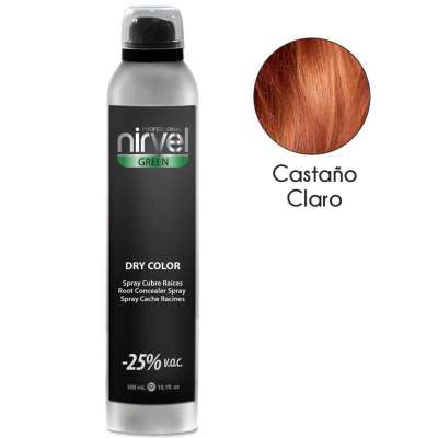 TP-NIRVEL DRY COLOR CUBRECANAS EN SPRAY 300 ML CASTAÑO CLARO - Hair shop