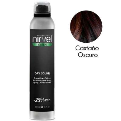 TP-NIRVEL DRY COLOR CUBRECANAS EN SPRAY 300 ML CASTAÑO OSCURO - Hair shop