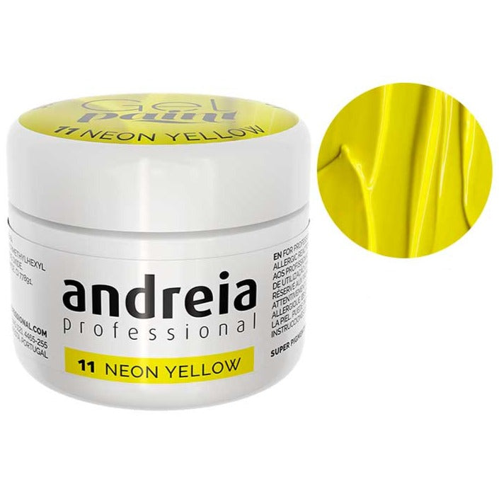 Andreia gel paint - gel de pintura para decorar uñas 4gr 11 neon yellow