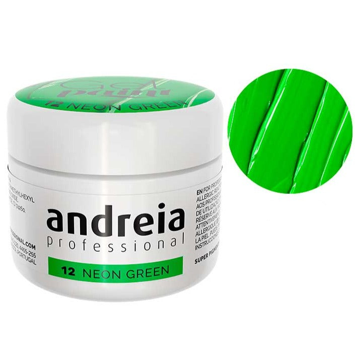 Andreia gel paint - gel de pintura para decorar uñas 4gr 12 neon green