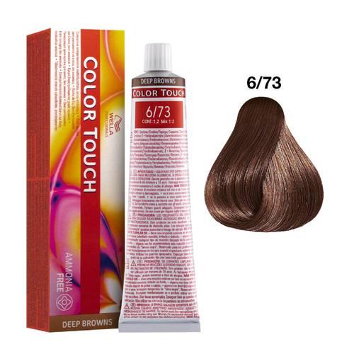 Tintes Wella sin amoniaco, color touch tinte semipermanente para el pelo, Deep Browns 6/73 60ml
