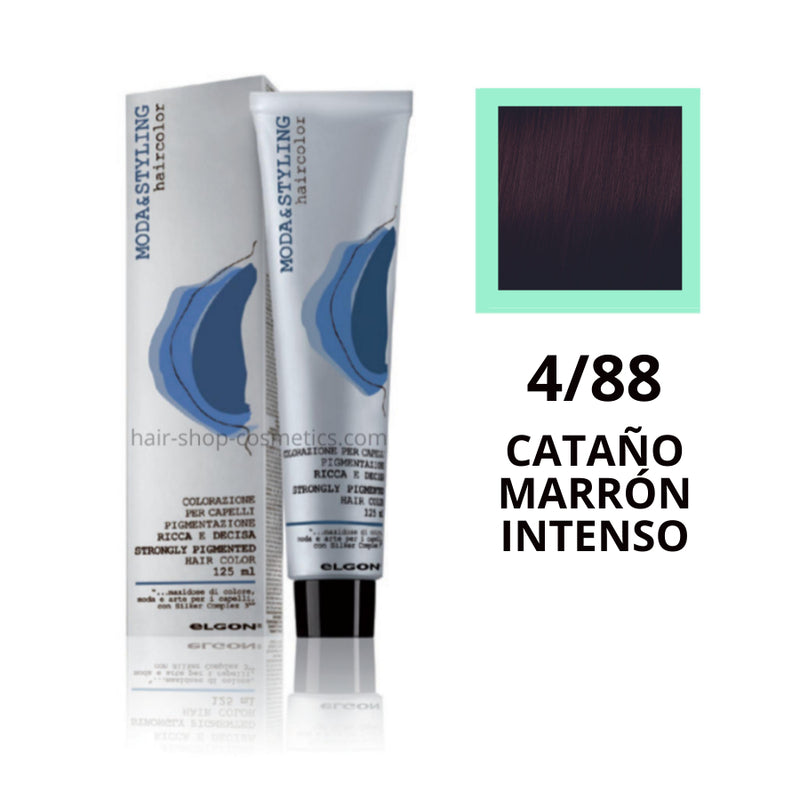 Tinte elgon profesional moda styling, Marrones intensos 4/88 CASTAÑO MARRON INTENSO 125 ml