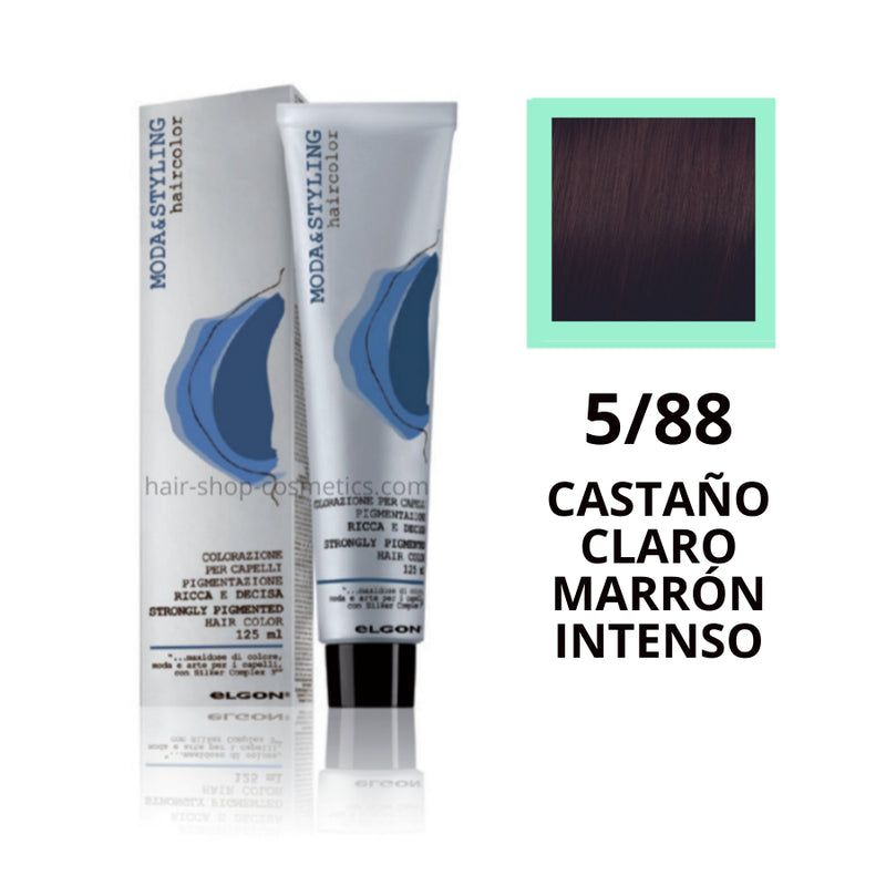 Tinte elgon profesional moda styling, Marrones intensos 5/88 CASTAÑO CLARO MARRON INTENSO 125 ml