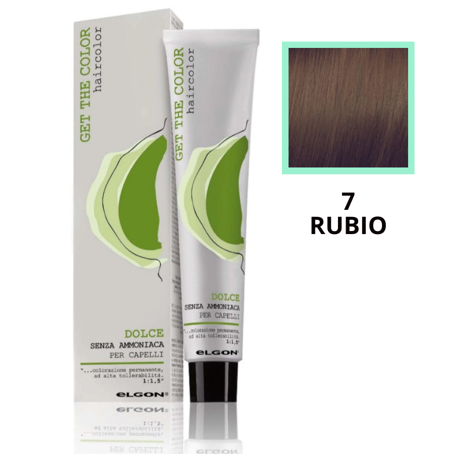 7 Rubio, Tinte elgon sin amoniaco  profesional Get the color Dolce, coloración permanente, 100 ml