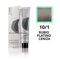 Tinte elgon profesional Haircolor Línea 10 min, Cenizas  10/1 RUBIO PLATINO CENIZA, coloración permamente 60 ml