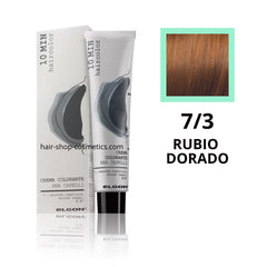 Tinte elgon profesional Haircolor Línea 10 min, Dorados  7/3 RUBIO DORADO, coloración permamente 60 ml