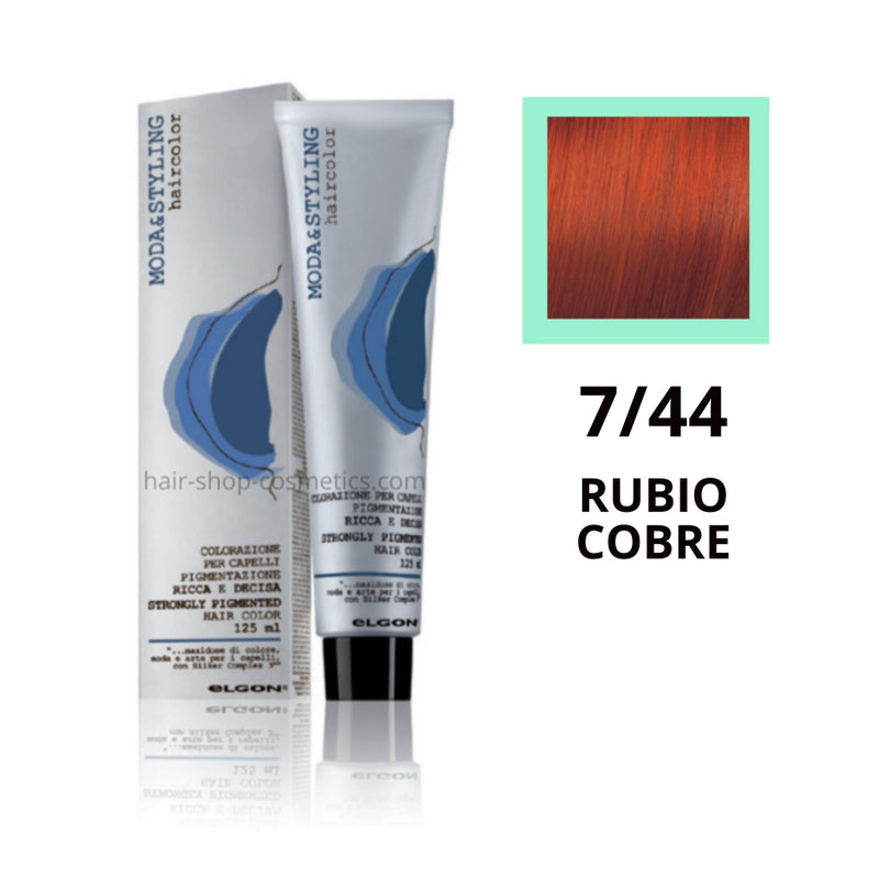 Tinte elgon profesional moda styling, Cobres 7/44 RUBIO COBRE 125 ml