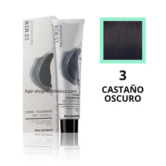 Tinte elgon profesional Haircolor Línea 10 min, Naturales  3 CASTAÑO OSCURO, coloración permamente 60 ml