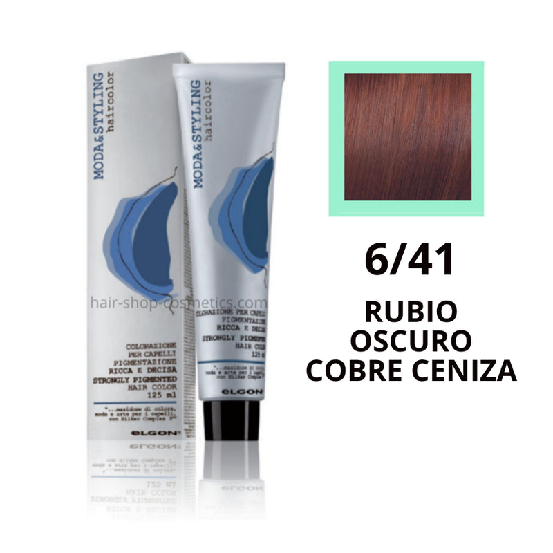 Tinte elgon profesional moda styling, Cobres 6/41 RUBIO OSCURO COBRE CENIZA 125 ml