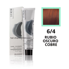 Tinte elgon profesional Haircolor Línea 10 min, Cobres  6/4 RUBIO OSCURO COBRE, coloración permamente 60 ml