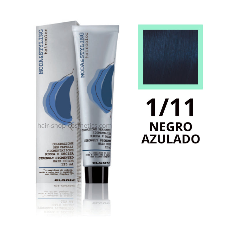 Tinte elgon profesional moda styling, Grises intensos 1/11 NEGRO AZULADO 125 ml