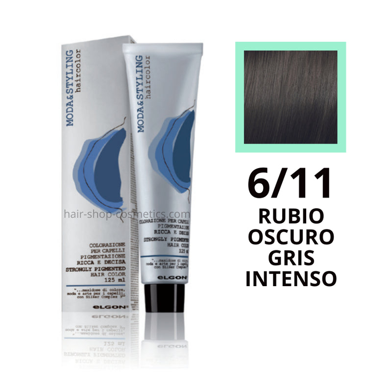 Tinte elgon profesional moda styling, Grises intensos 6/11 RUBIO OSCRURO GRIS INTENSO 125 ml