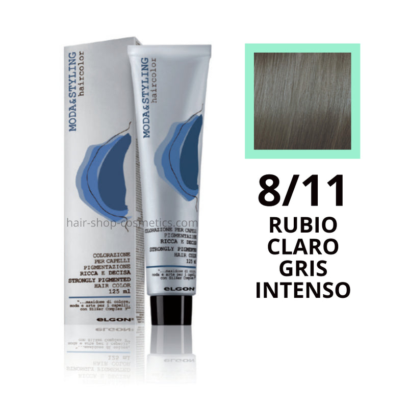 Tinte elgon profesional moda styling, Grises intensos 8/11 RUBIO CLARO GRIS INTENSO 125 ml