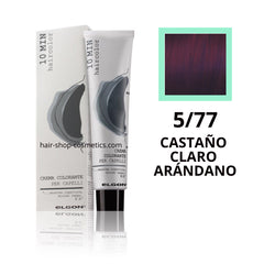 Tinte elgon profesional Haircolor Línea 10 min, Violetas  5/77 CASTAÑO CLARO ARÁNDANO, coloración permamente 60 ml
