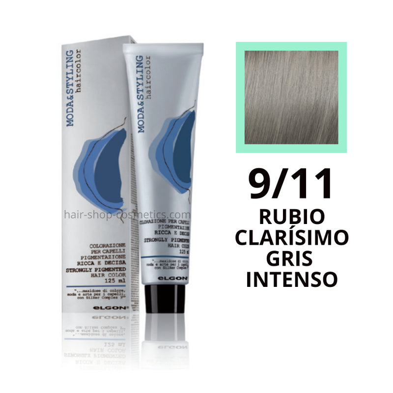 Tinte elgon profesional moda styling, Grises intensos 9/11 RUBIO CLARÍSMO  GRIS INTENSO 125 ml