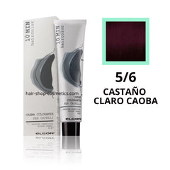Tinte elgon profesional Haircolor Línea 10 min, Caobas  5/6 CASTAÑO CLARO CAOBA, coloración permamente 60 ml