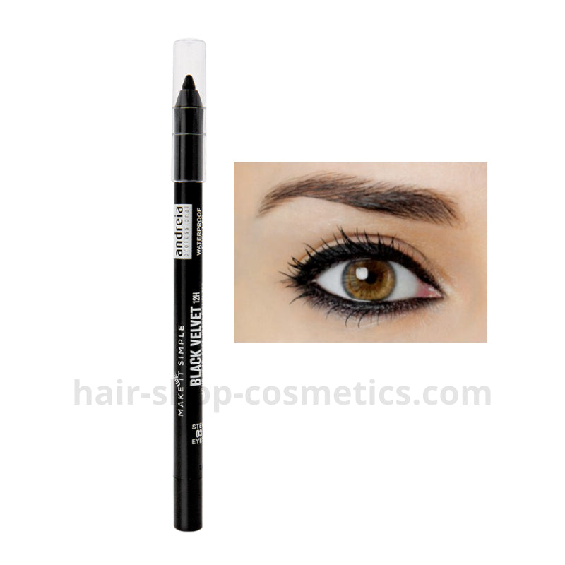 Andreia maquillaje, delineador de ojos resistente al agua BLACK VELVET 12H - Waterproof Eyeliner
