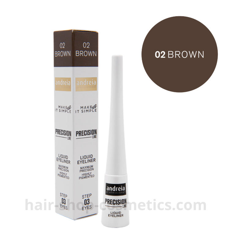 Andreia maquillaje, delineador de ojos líquido PRECISION LINE - Liquid Eyeliner 02 - Brown