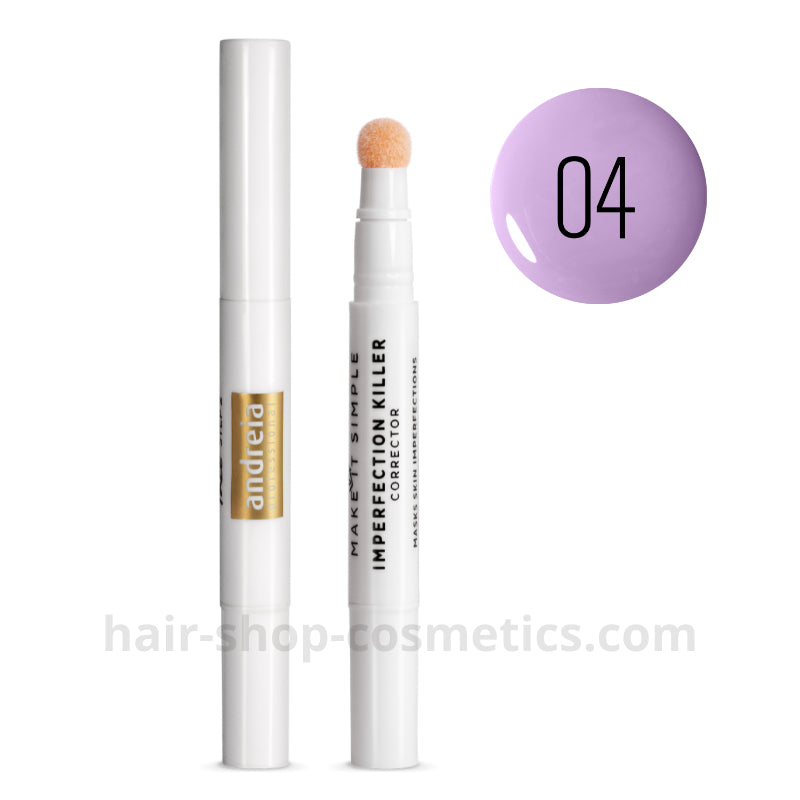 Andreia maquillaje, IMPERFECTION KILLER - Corrector de imperfecciones morado  04